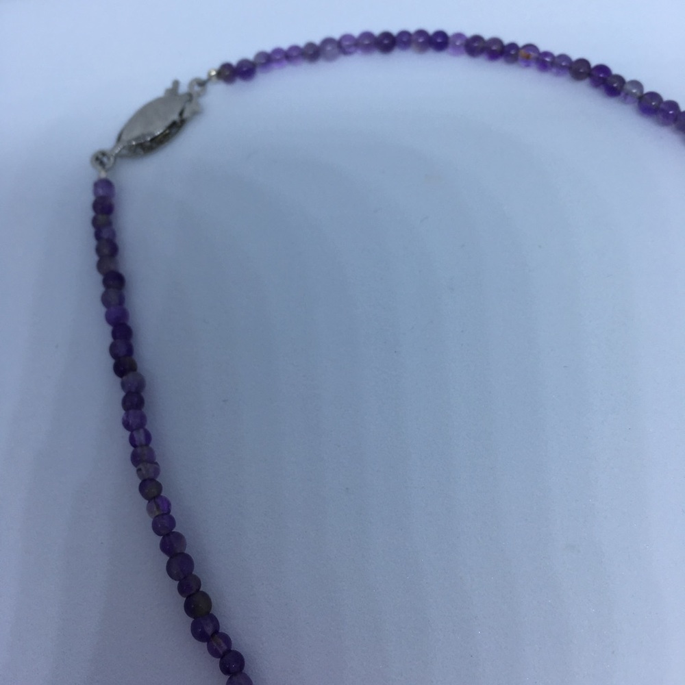 Amethyst Necklace with stunning vintage brooch - Picture 4 of 5